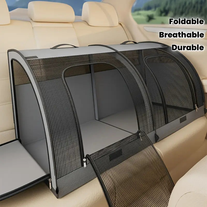 Cage de Transport 2-en-1 Pliable pour Chien – Tissu Oxford Résistant & Fenêtres en Maille