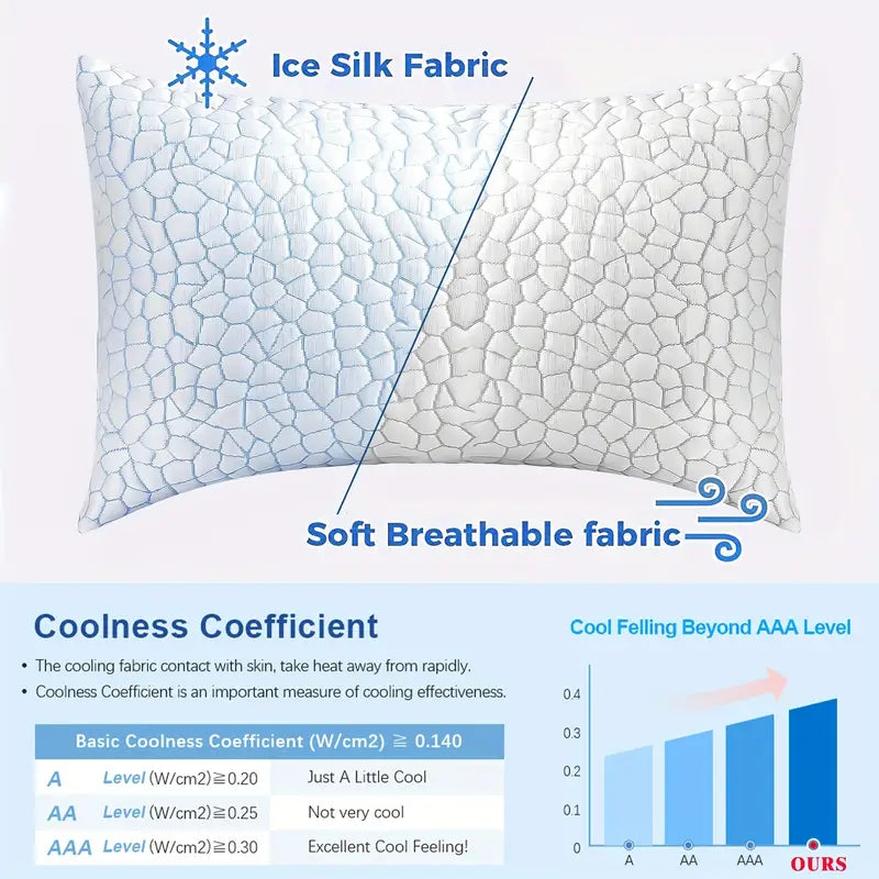 Oreiller Rafraîchissant à Hauteur Réglable – Confort Personnalisé pour un Sommeil Réparateur