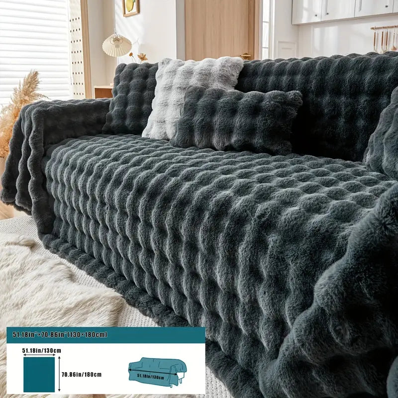 Faux Fur Sofa Cover - Soft and Non-Slip Protection