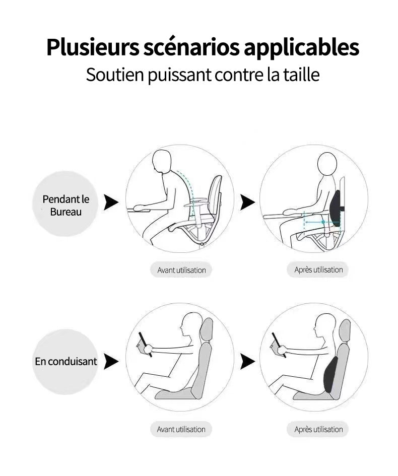 Coussin Lombaire Ergonomique - Le Confort Haut de Gamme pour Votre Dos