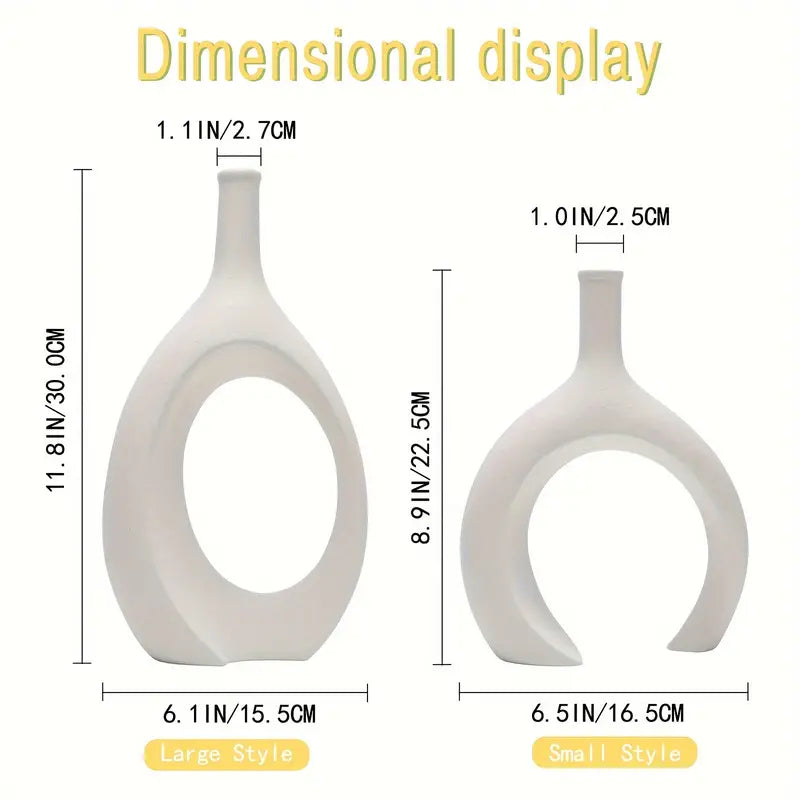 Set of 2 Art Deco Ceramic Vases – Elegant and Modern Design