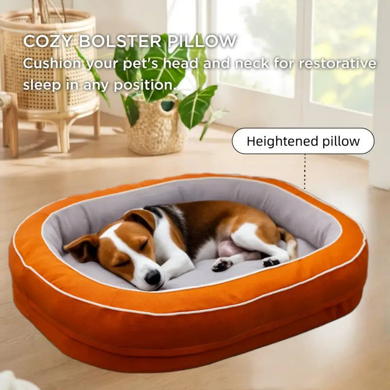 Lit Orthopédique Ovale pour Chien – Mousse à Mémoire de Forme