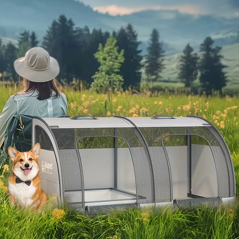 Cage de Transport 2-en-1 Pliable pour Chien – Tissu Oxford Résistant & Fenêtres en Maille