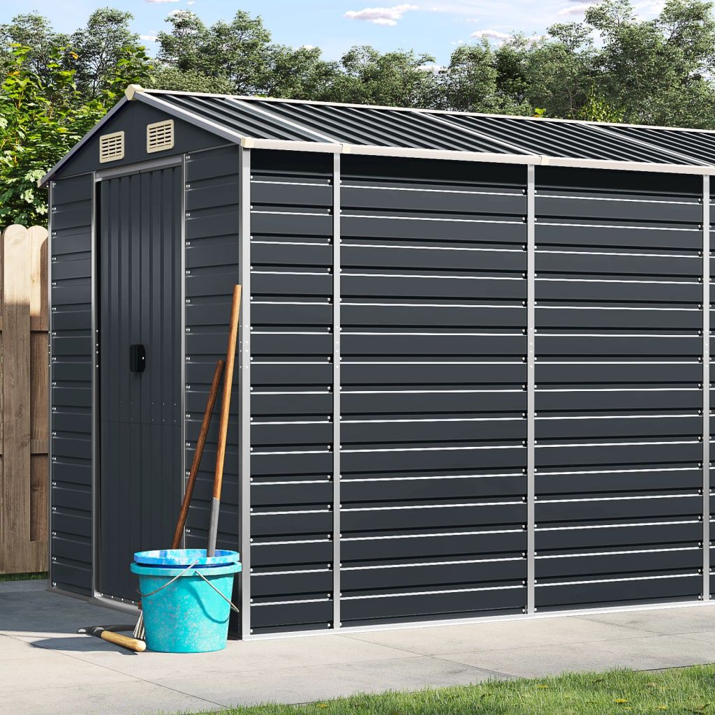 Abri de Jardin en Acier Anthracite 191x98x198 cm