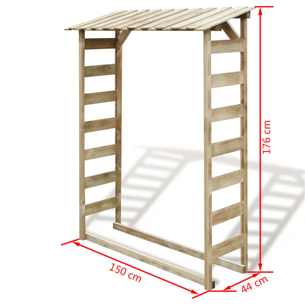 Abri bois de chauffage - Pin traité, robuste et ventilé