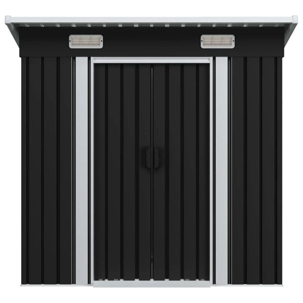 Abri de jardin métal avec portes coulissantes 190 × 124 cm Noir