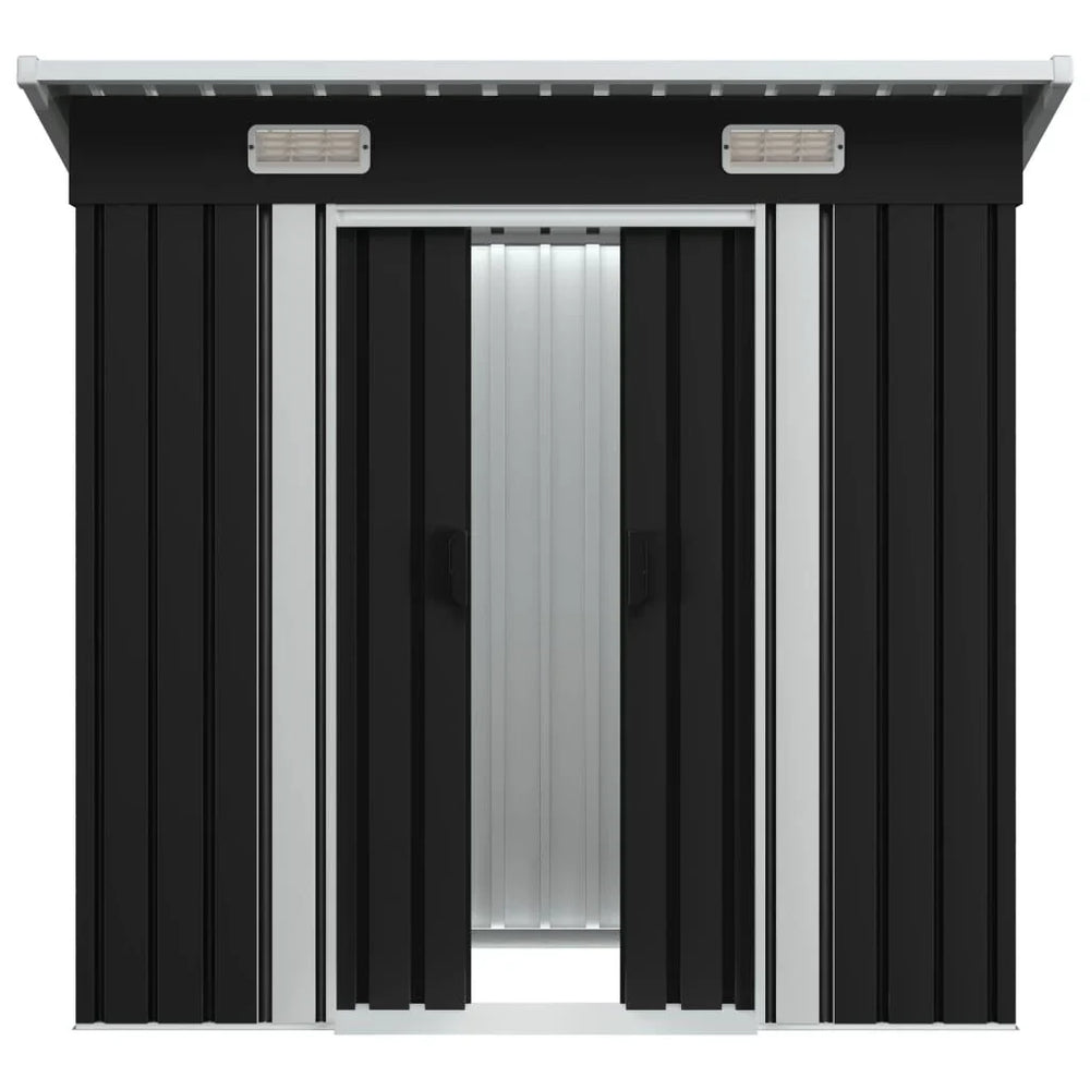 Abri de jardin métal avec portes coulissantes 190 × 124 cm Noir