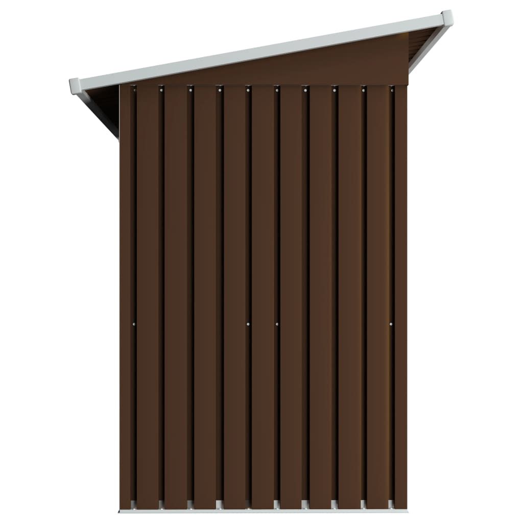 Abri de jardin métal avec portes coulissantes 190x124 cm Marron