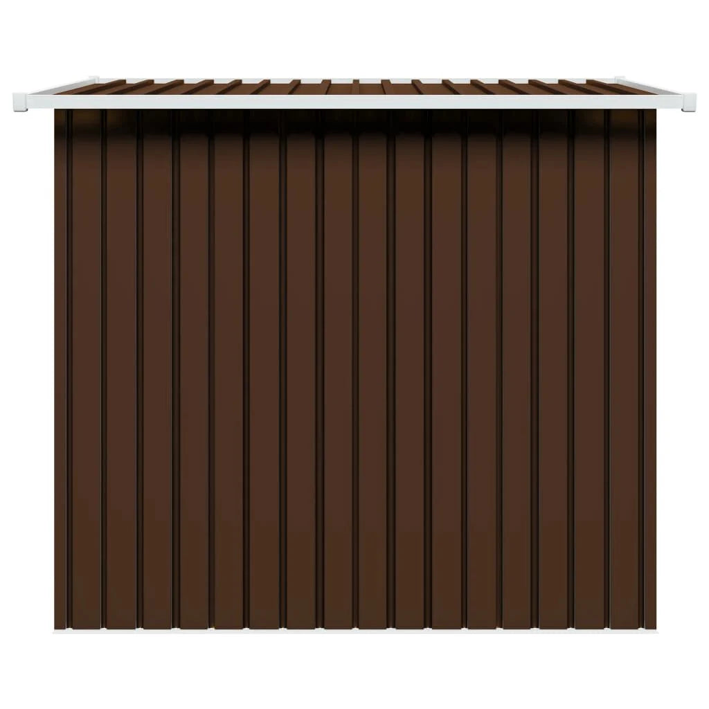 Abri de jardin métal avec portes coulissantes 190x124 cm Marron