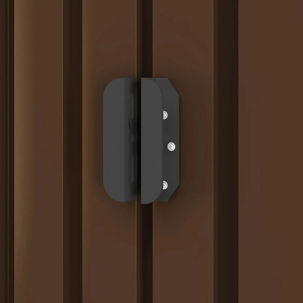 Abri de jardin métal avec portes coulissantes 190x124 cm Marron