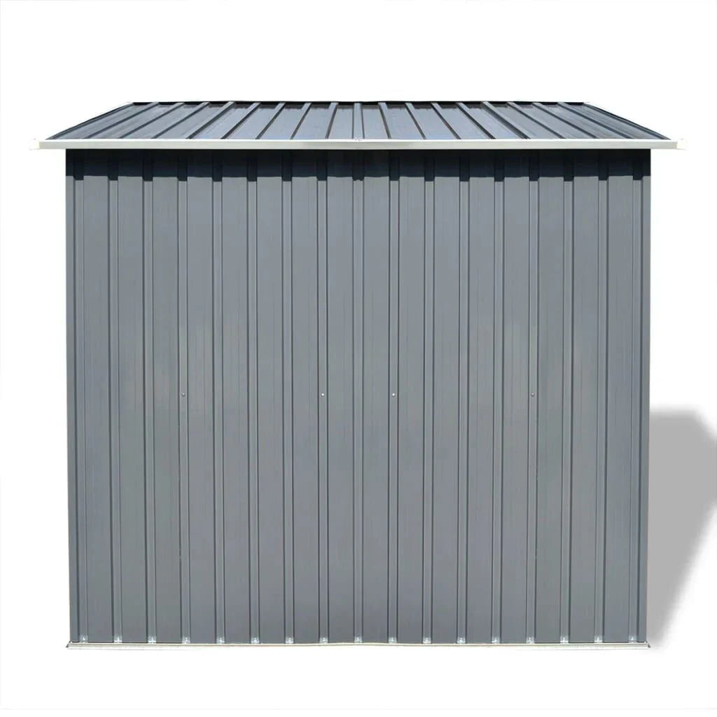 Abri de jardin métal avec portes coulissantes 190x124 cm Gris