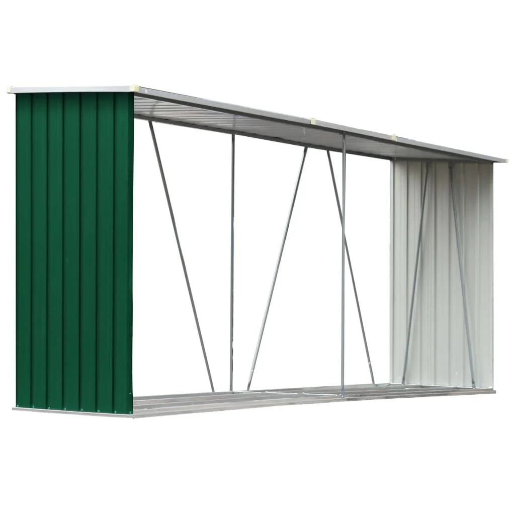 Abri de stockage à bois galvanisé 330x84x152 cm anthracite Vert