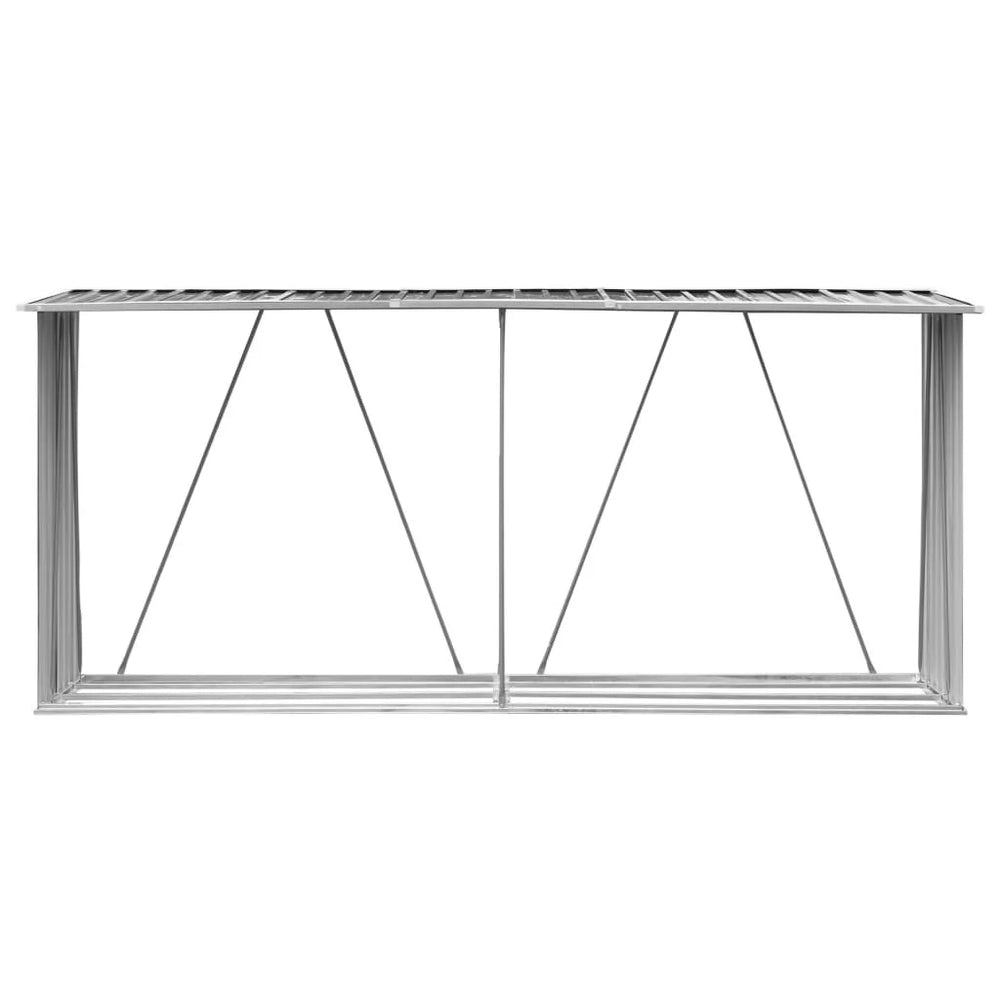 Abri de stockage à bois galvanisé 330 × 84 × 152 cm anthracite Noir
