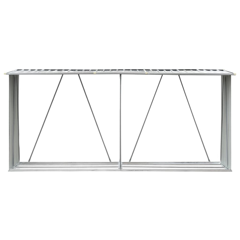 Abri de stockage à bois galvanisé 330 × 84 × 152 cm anthracite Vert
