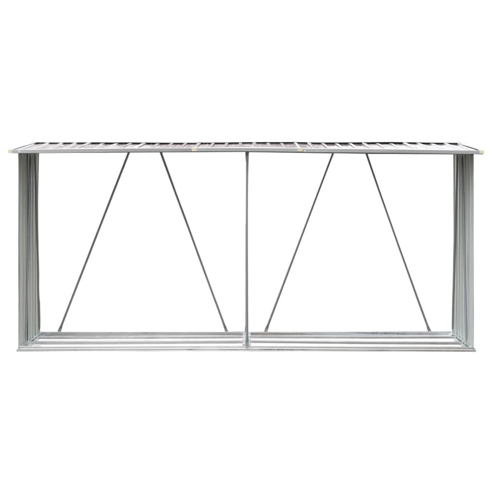 Abri de stockage à bois galvanisé 330 × 84 × 152 cm anthracite Marron