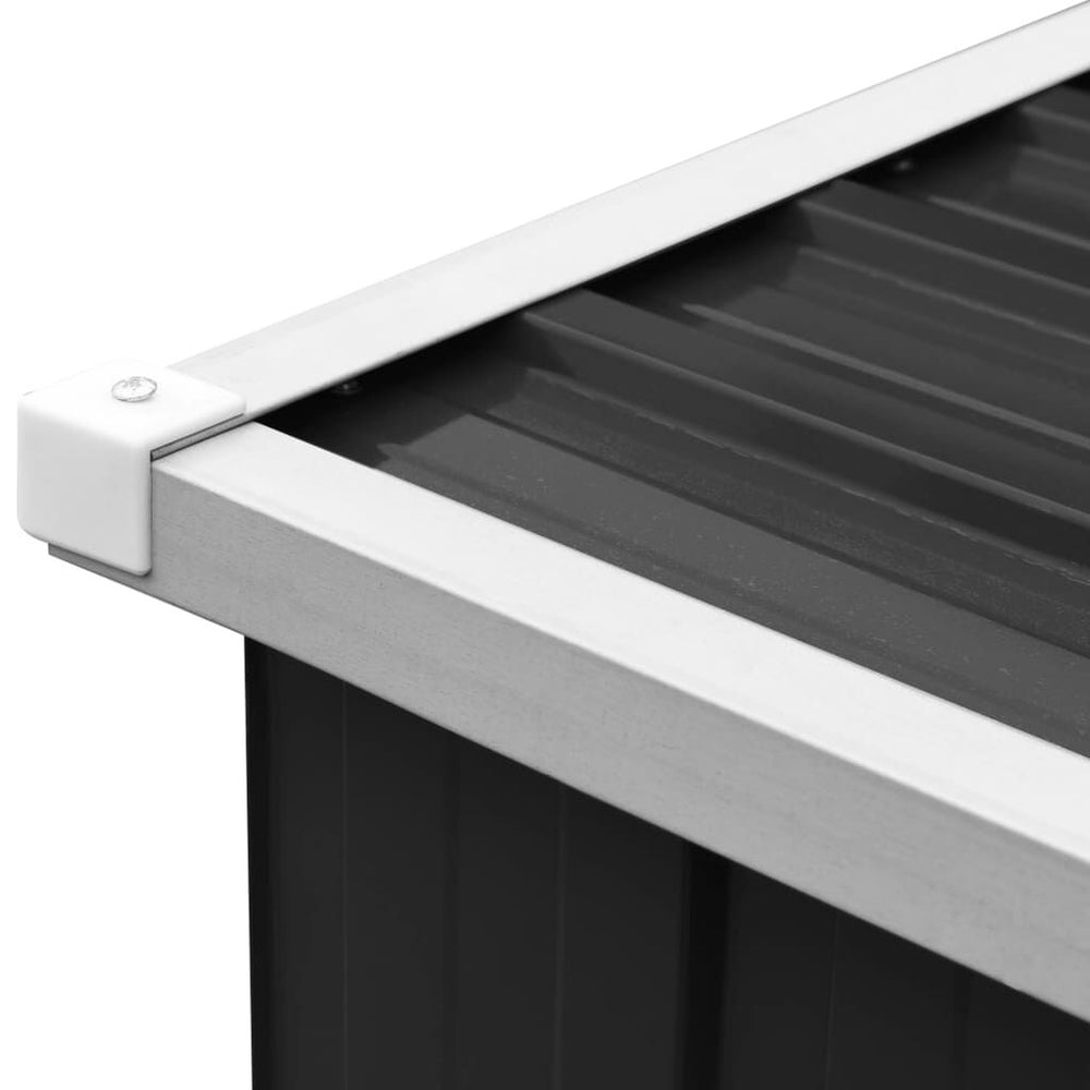 Abri de stockage à bois galvanisé 330 × 84 × 152 cm anthracite Noir
