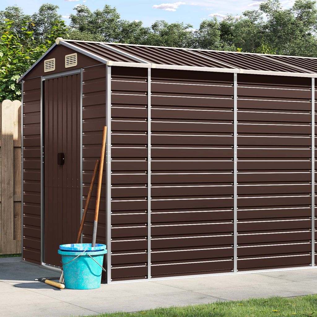 Abri de Jardin en Acier Marron 191x98x198 cm