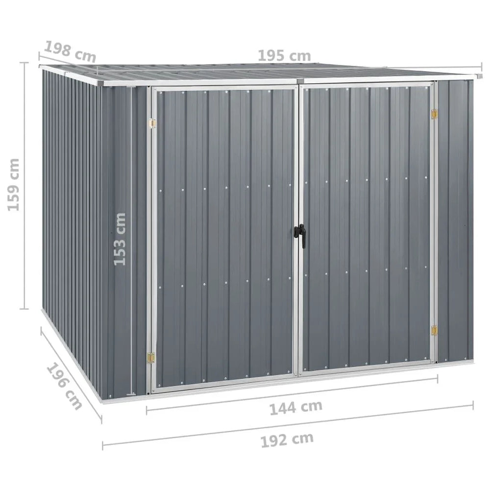 Abri de jardin acier galvanisé 195 × 198 × 159cm Gris