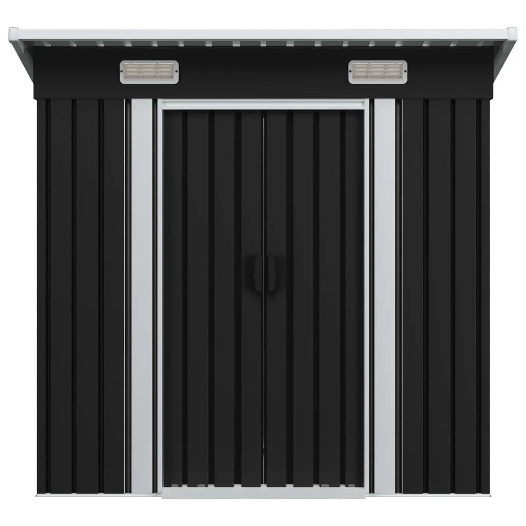Abri de jardin en acier galvanisé anthracite 190x124x181cm Noir