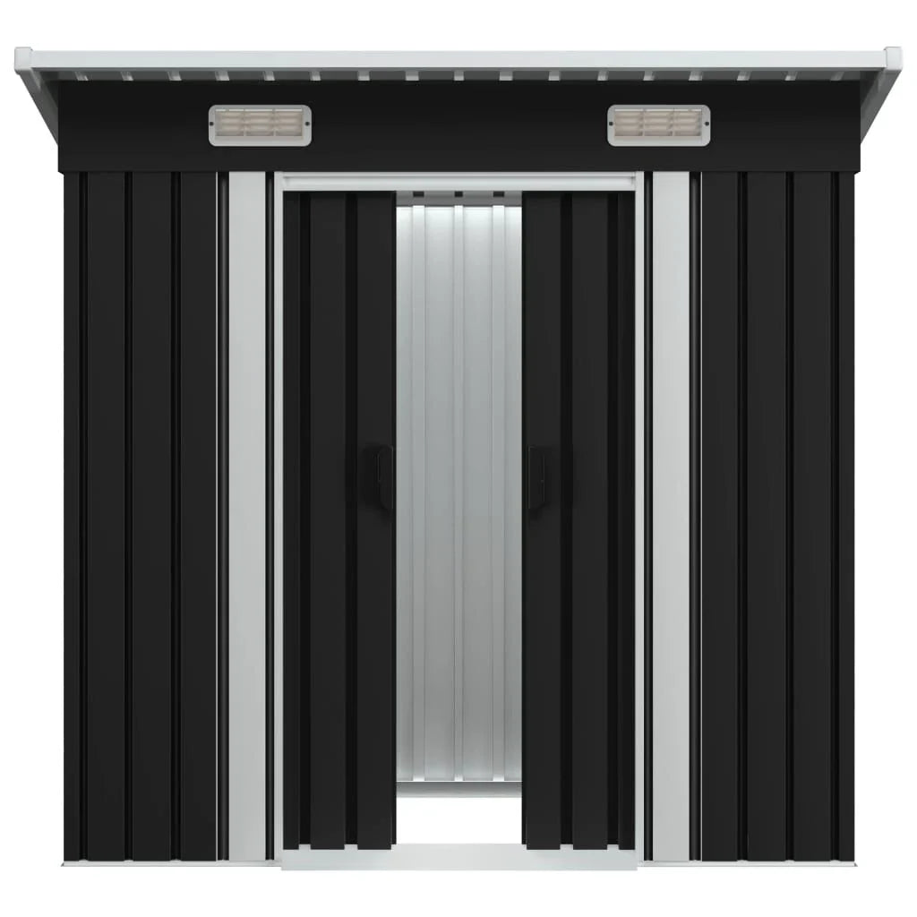Abri de jardin en acier galvanisé anthracite 190x124x181cm Noir