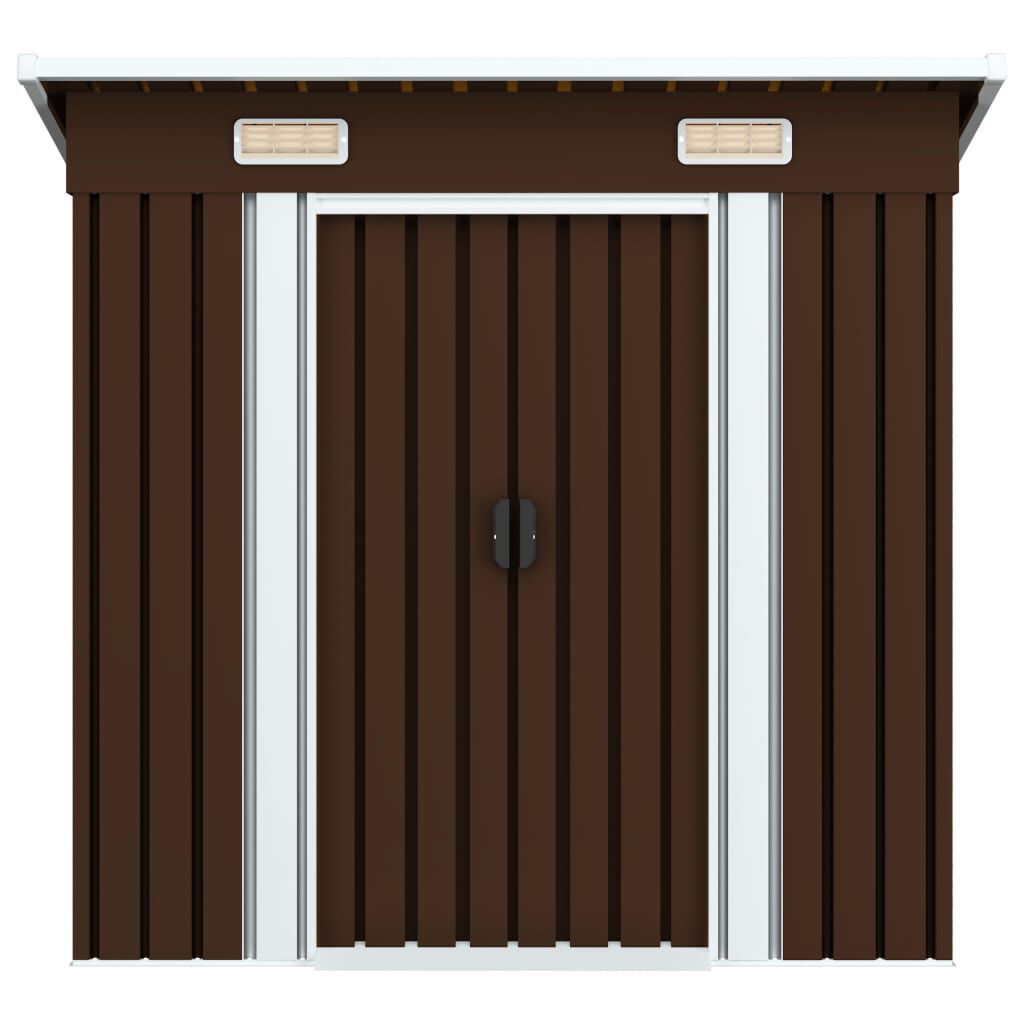 Abri de jardin en acier galvanisé anthracite 190x124x181cm Marron