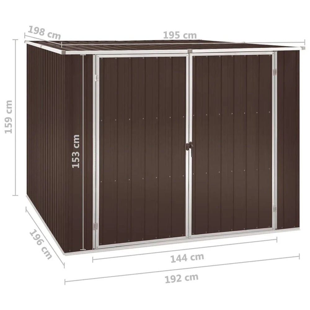 Abri de jardin acier galvanisé 195 × 198 × 159cm Marron