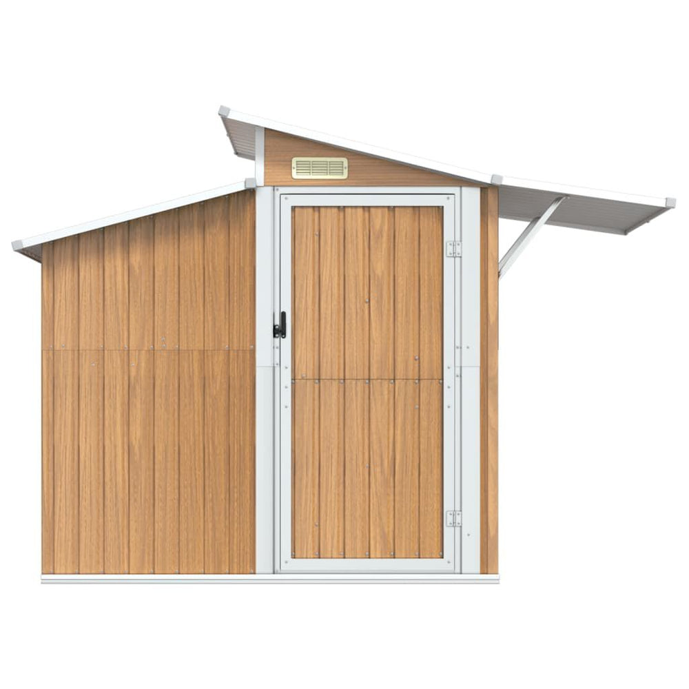 Abri de jardin acier galvanisé 270 × 130 × 208,5cm Marron clair