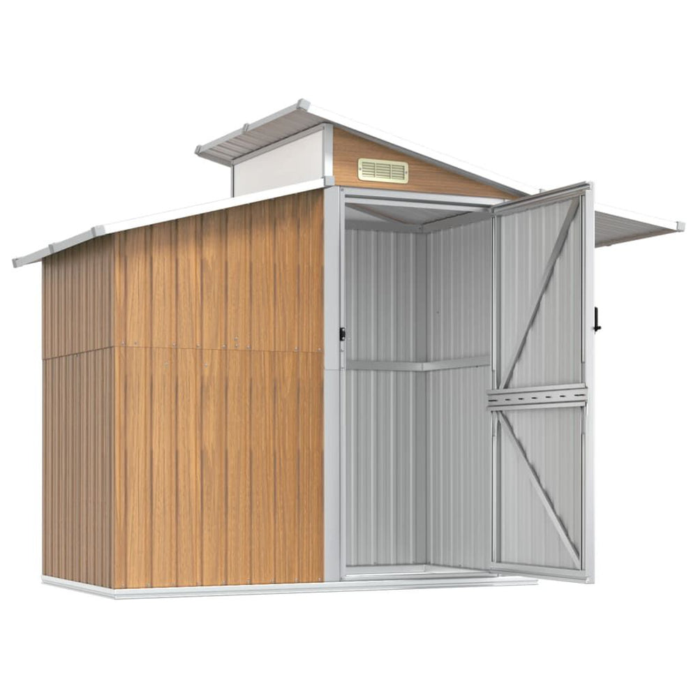 Abri de jardin acier galvanisé 270 × 130 × 208,5cm Marron clair