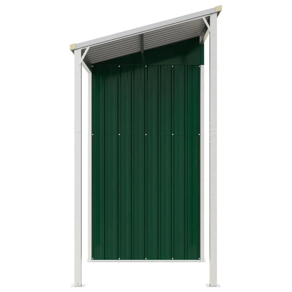 Abri de jardin avec toit prolongé acier anthracite 277x110cm Vert