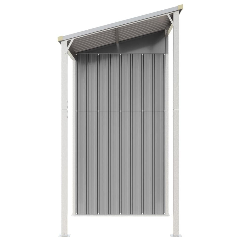 Abri de jardin avec toit prolongé acier anthracite 277 × 110cm Gris