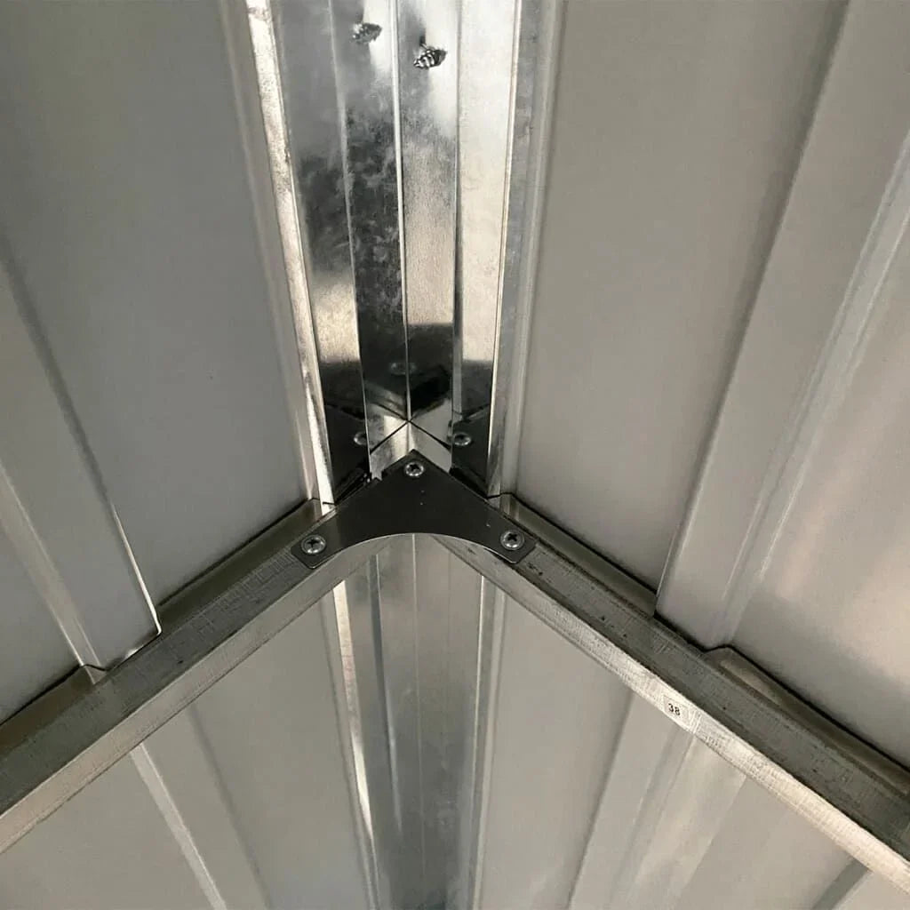 Abri de jardin avec toit prolongé acier anthracite 277x110cm Vert