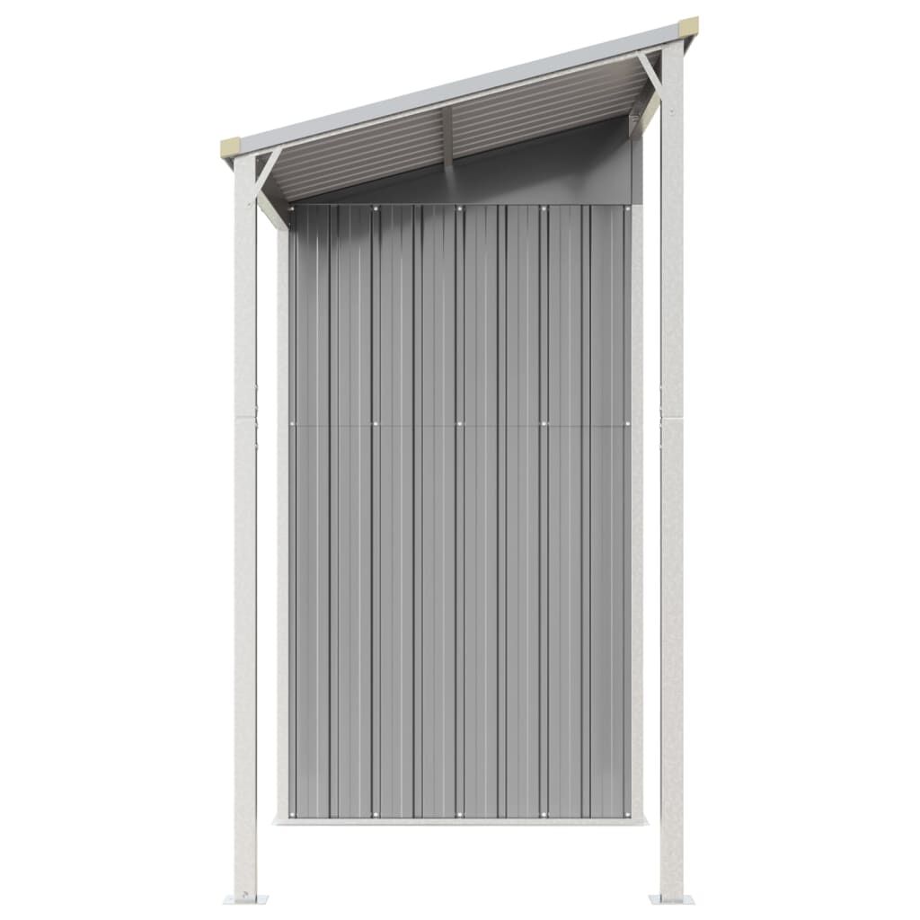 Abri de jardin avec toit prolongé acier anthracite 277x110cm Gris