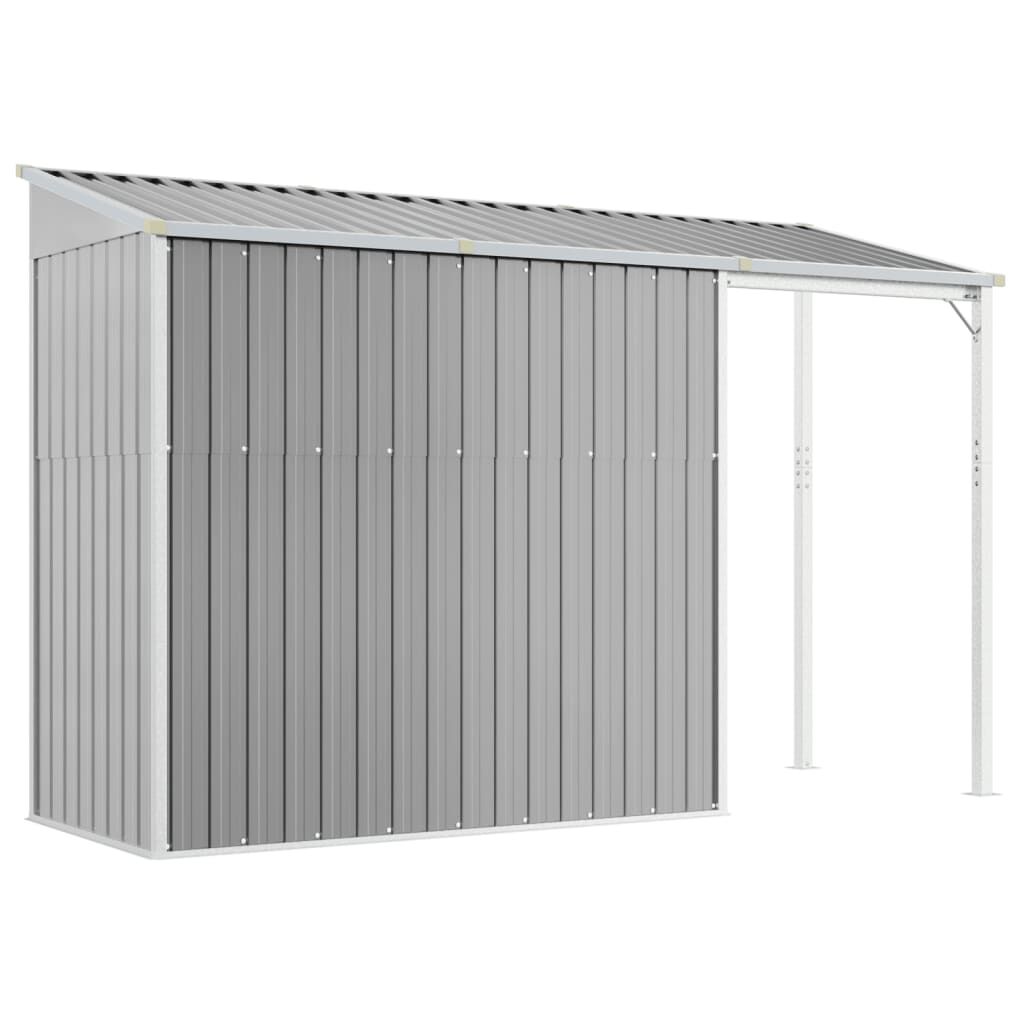 Abri de jardin avec toit prolongé acier anthracite 277x110cm Gris