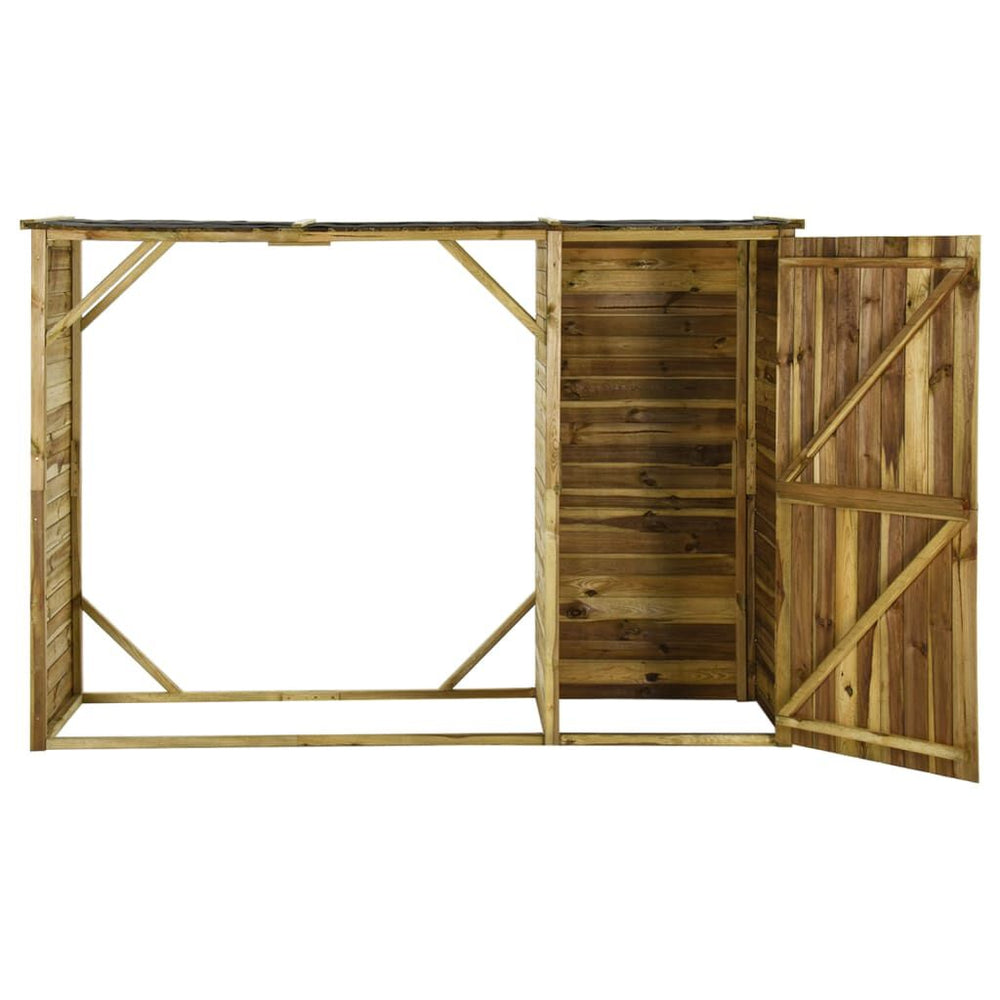 Abri de jardin avec toit prolongé acier anthracite 277 × 110cm