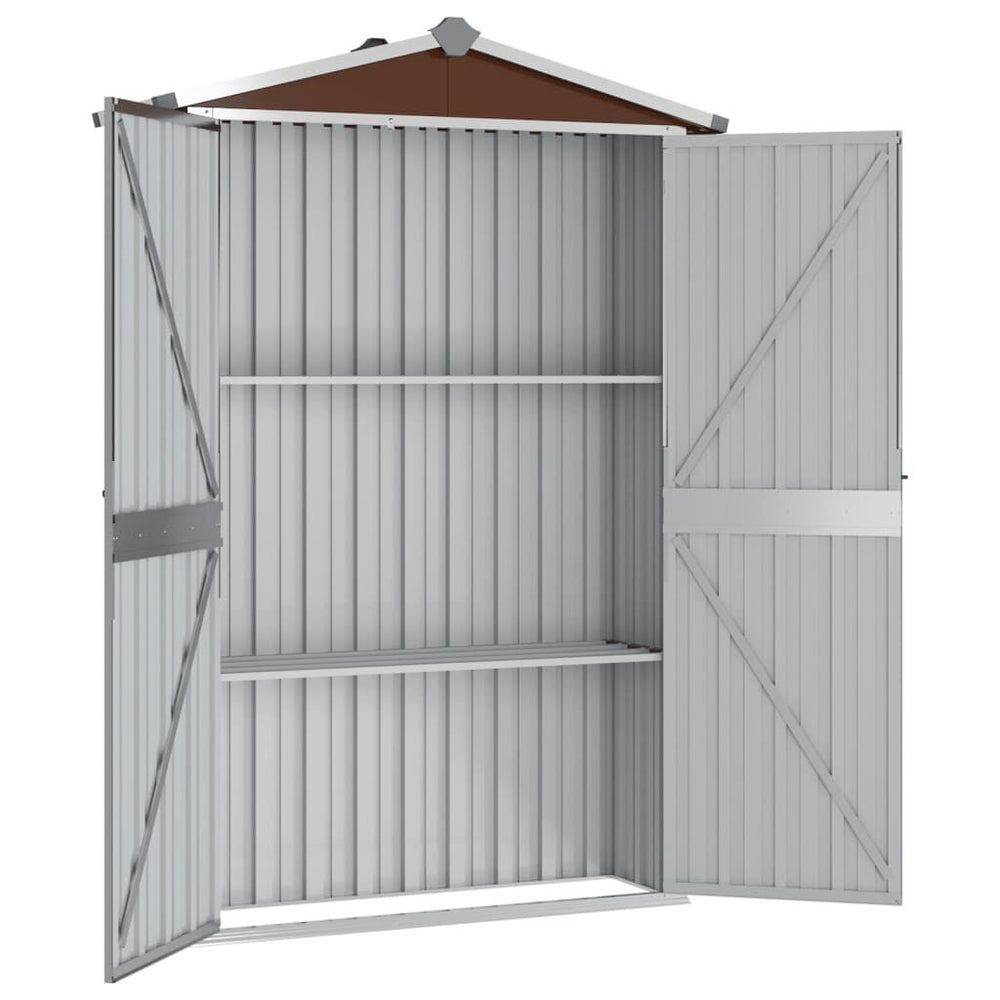 Abri de jardin en acier galvanisé - Compact et résistant Marron