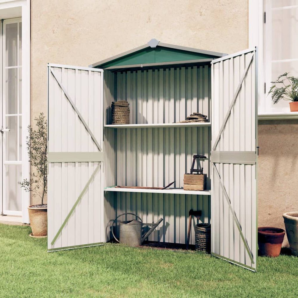 Abri de jardin en acier galvanisé - Compact et résistant Vert