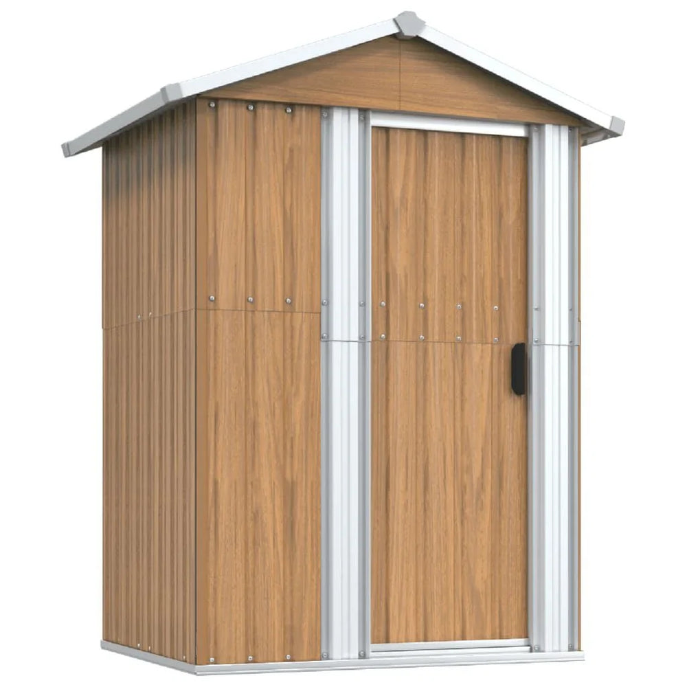 Abri de jardin en acier marron 126 × 97,5 × 177 cm