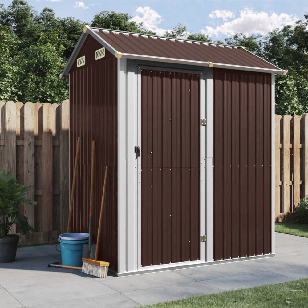 Abri de jardin acier 192x152,5x237 cm robuste Marron