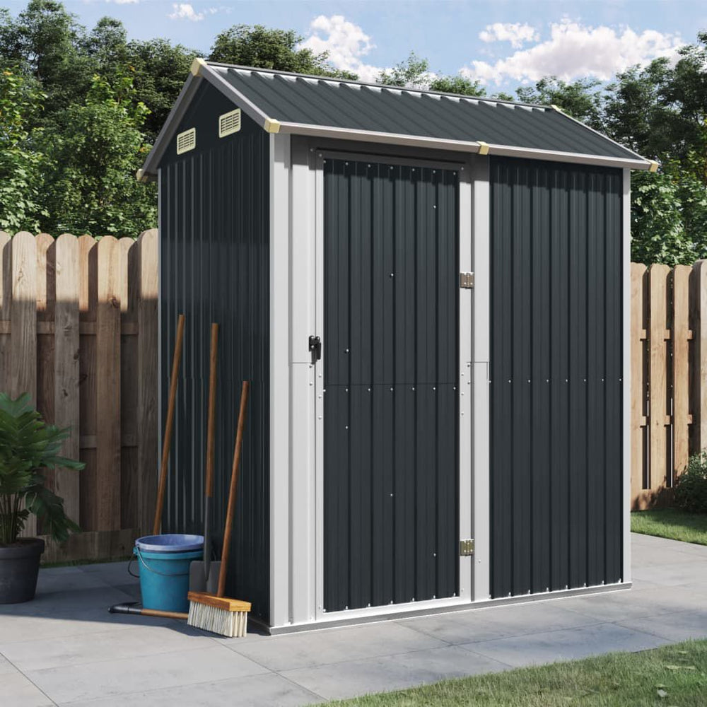 Abri de jardin acier 192x152,5x237 cm robuste Gris Foncé