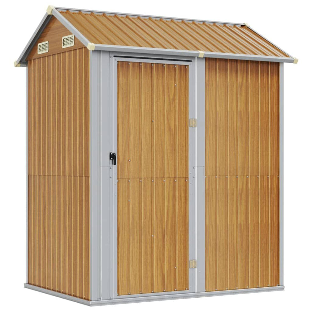 Abri de jardin acier 192x152,5x237 cm robuste Marron Clair