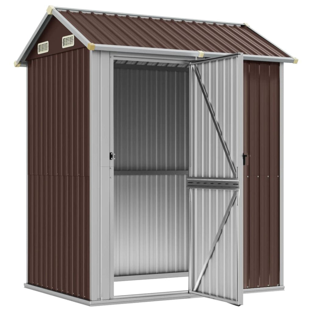 Abri de jardin acier 192 × 152,5 × 237 cm robuste Marron