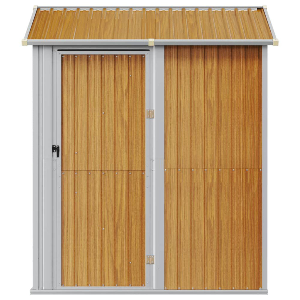 Abri de jardin acier 192 × 152,5 × 237 cm robuste Marron Clair