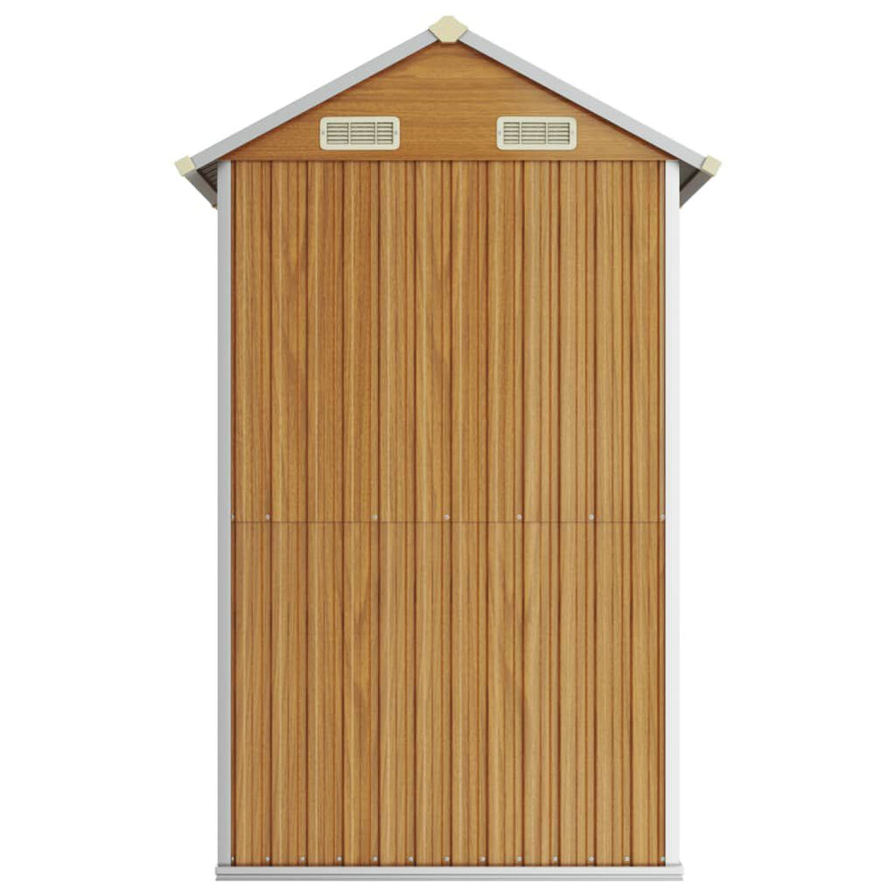 Abri de jardin acier 192 × 152,5 × 237 cm robuste Marron Clair