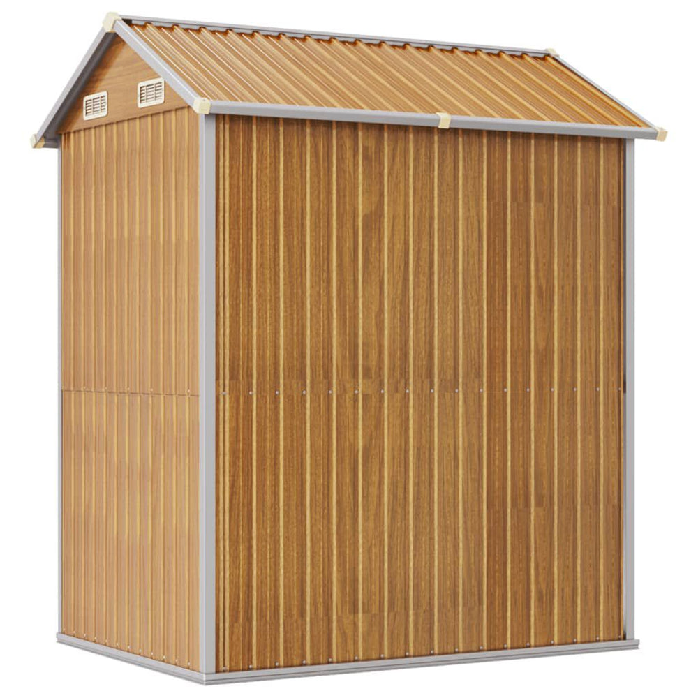 Abri de jardin acier 192 × 152,5 × 237 cm robuste Marron Clair