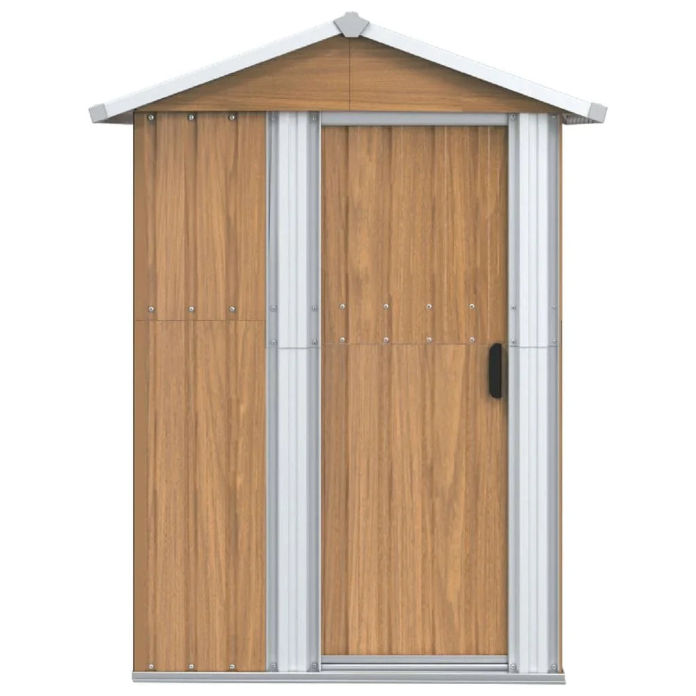 Abri de jardin en acier marron 126 × 97,5 × 177 cm