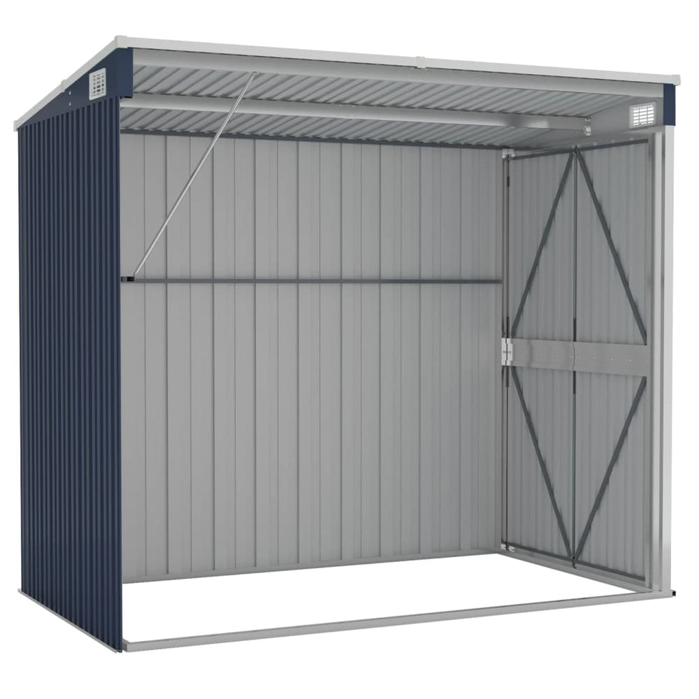 Abri de Jardin Mural en Acier Anthracite 118 × 194 × 178 cm