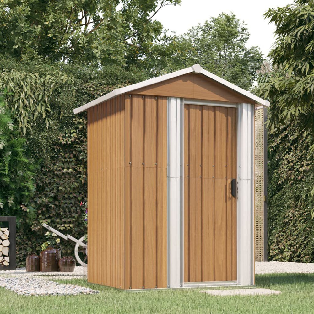 Abri de jardin en acier marron 126x97,5x177 cm