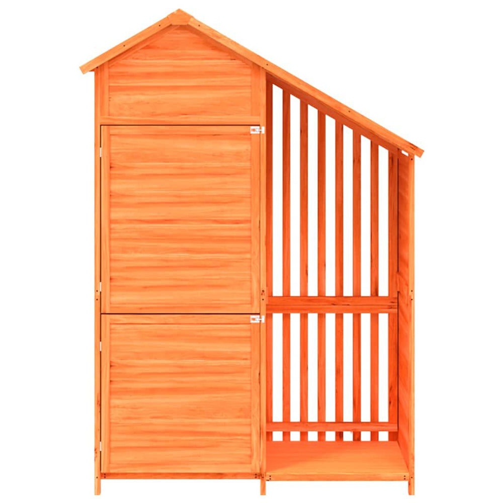 Abri à outils de jardin moka 120 × 53,5 × 170 cm en bois massif Marron