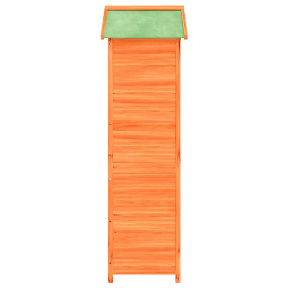 Abri à outils de jardin moka 120 × 53,5 × 170 cm en bois massif Marron