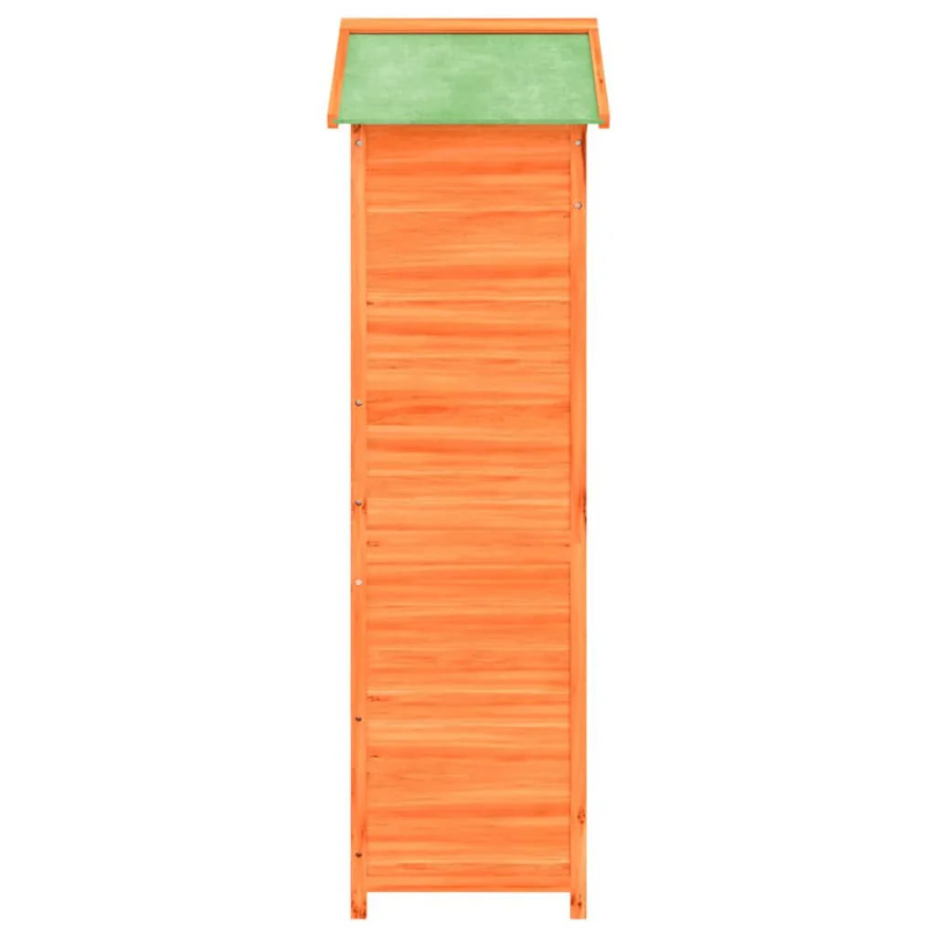 Abri à outils de jardin moka 120x53,5x170 cm en bois massif Marron